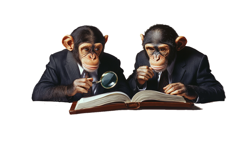 monkey with books